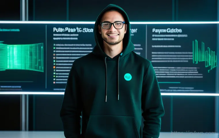 워드프레스 팩토리 패턴 플러그인 아키텍처 - **Prompt:** A young, focused WordPress developer (wearing a neat polo shirt and jeans) sits at a mod...