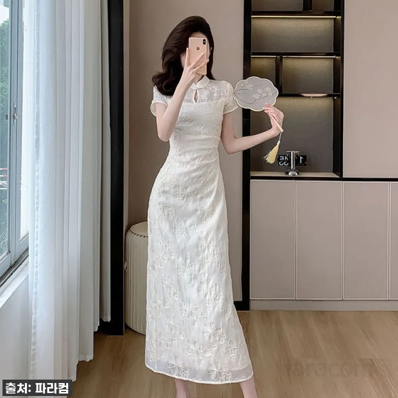 올여름 인생템 등극! 살구색 자수 롱 관련 이미지 1