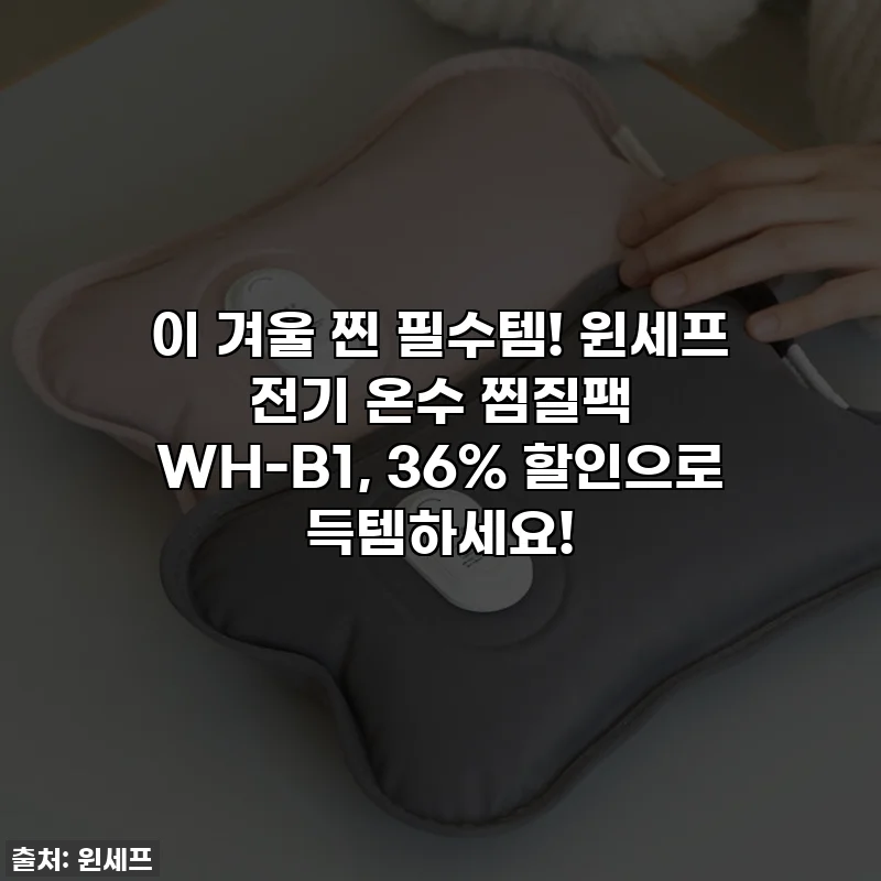 이 겨울 찐 필수템! 윈세프 전기 온수 찜질팩 WH-B1, 36% 할인으로 득템하세요!