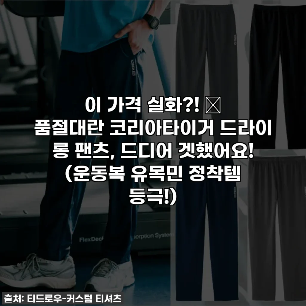 이 가격 실화?! 🔥 품절대란 코리아타이거 드라이 롱 팬츠, 드디어 겟했어요! (운동복 유목민 정착템 등극!)