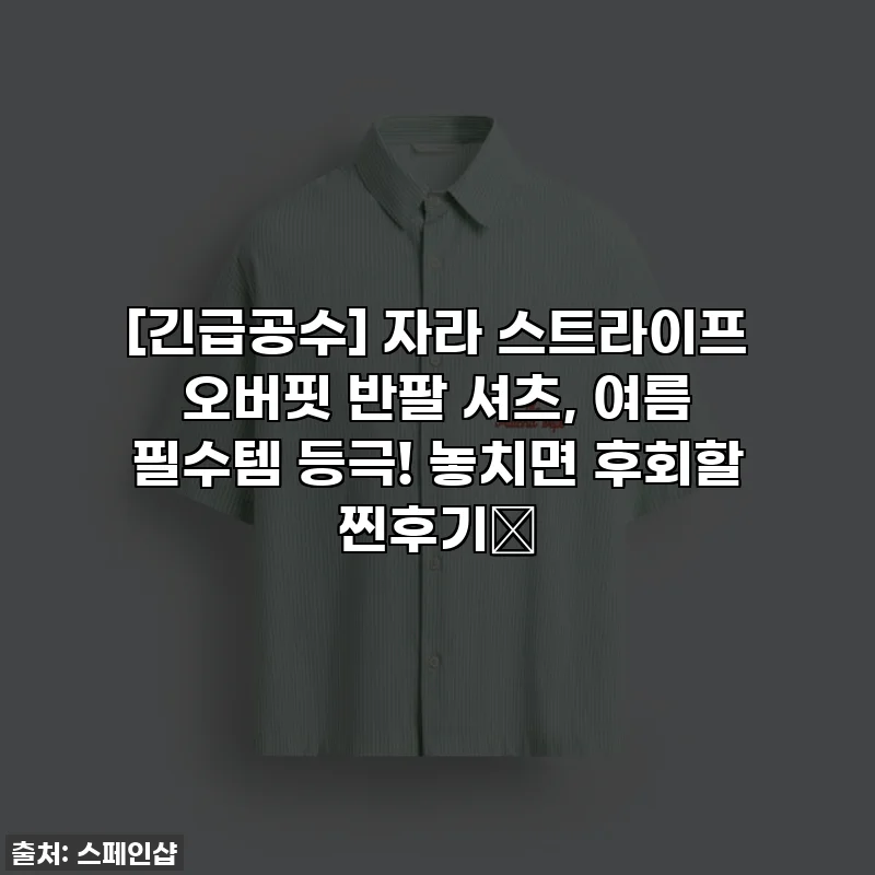 [긴급공수] 자라 스트라이프 오버핏 반팔 셔츠, 여름 필수템 등극! 놓치면 후회할 찐후기✨