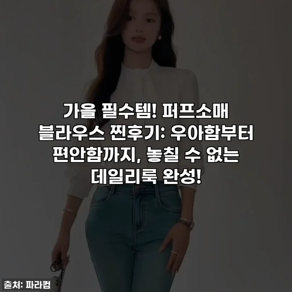 가을 필수템! 퍼프소매 블라우스 찐후기: 우아함부터 편안함까지, 놓칠 수 없는 데일리룩 완성!