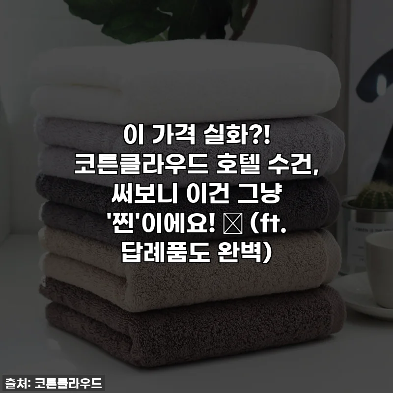 이 가격 실화?! 코튼클라우드 호텔 수건, 써보니 이건 그냥 '찐'이에요! ✨ (ft. 답례품도 완벽)