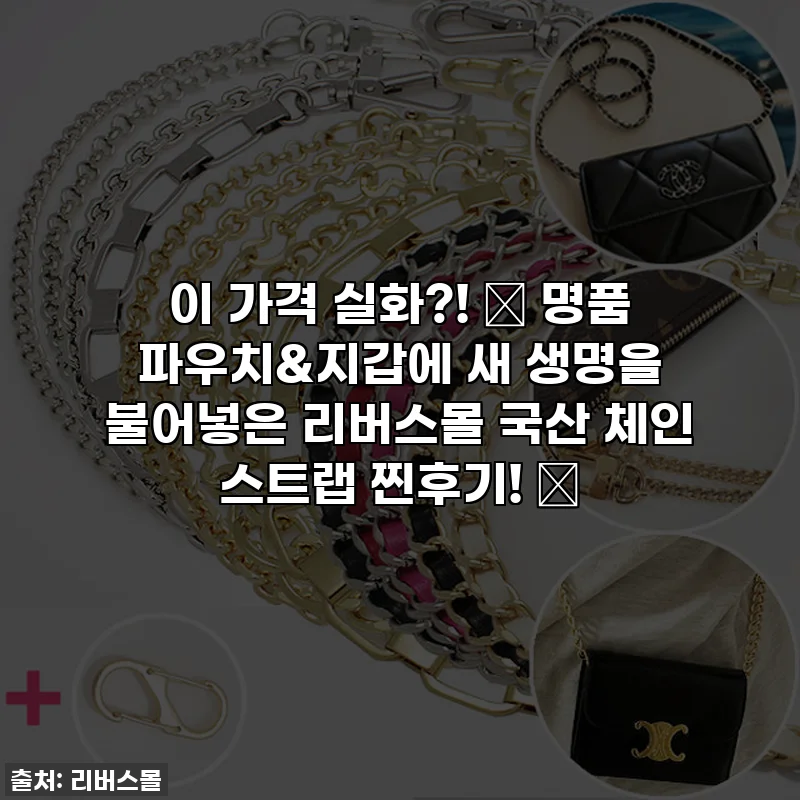 이 가격 실화?! 🤩 명품 파우치&지갑에 새 생명을 불어넣은 리버스몰 국산 체인 스트랩 찐후기! ✨