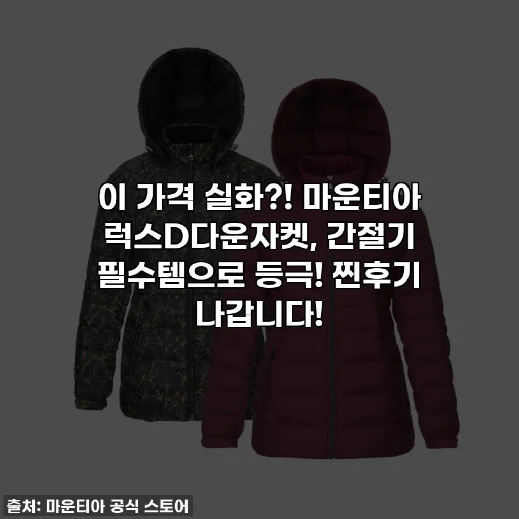 이 가격 실화?! 마운티아 럭스D다운자켓, 간절기 필수템으로 등극! 찐후기 나갑니다!