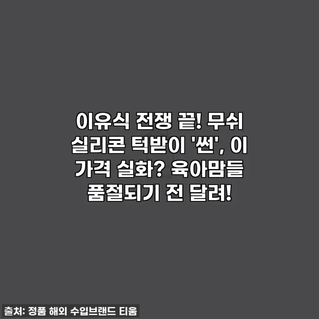 이유식 전쟁 끝! 무쉬 실리콘 턱받이 '썬', 이 가격 실화? 육아맘들 품절되기 전 달려!