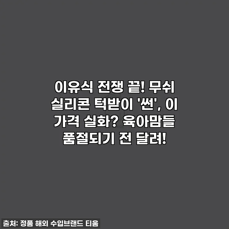 이유식 전쟁 끝! 무쉬 실리콘 턱받이 '썬', 이 가격 실화? 육아맘들 품절되기 전 달려!