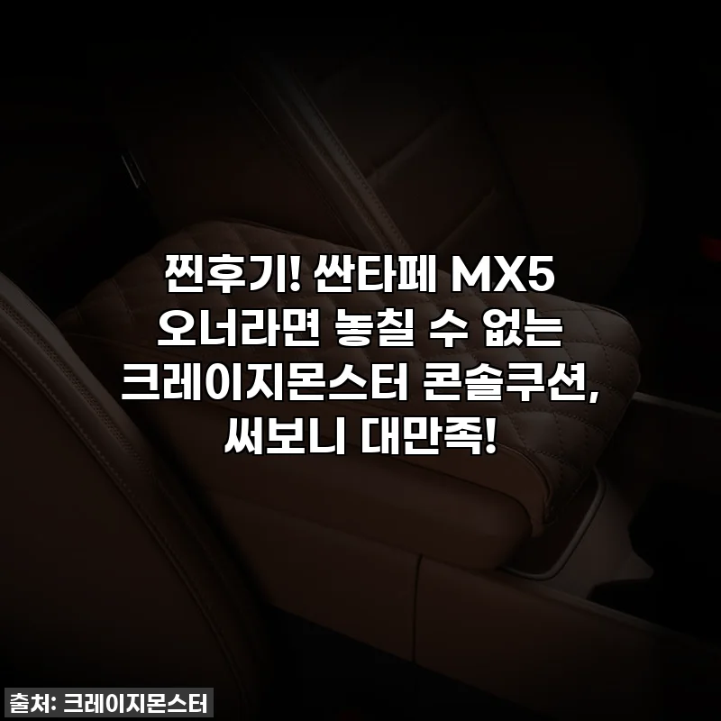 찐후기! 싼타페 MX5 오너라면 놓칠 수 없는 크레이지몬스터 콘솔쿠션, 써보니 대만족!