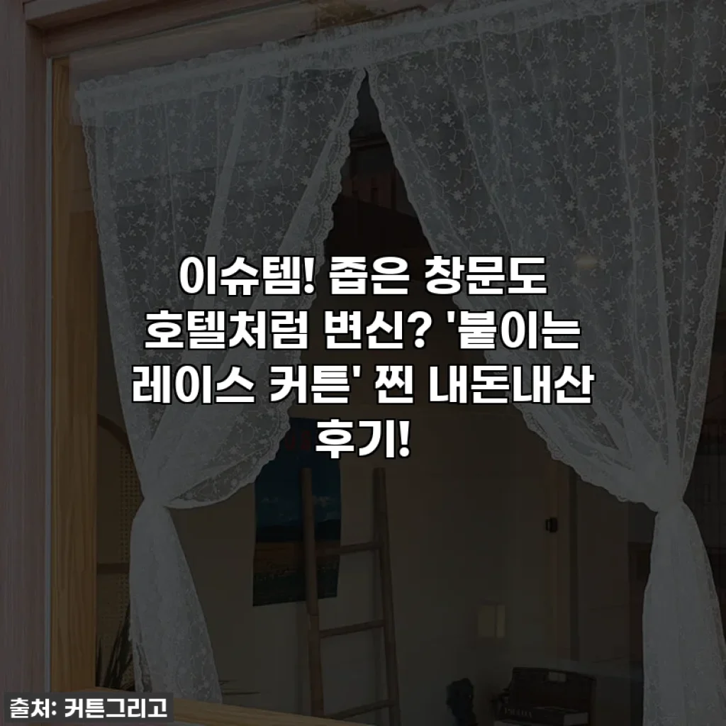 이슈템! 좁은 창문도 호텔처럼 변신? '붙이는 레이스 커튼' 찐 내돈내산 후기!