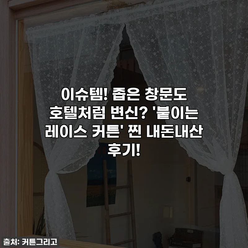 이슈템! 좁은 창문도 호텔처럼 변신? '붙이는 레이스 커튼' 찐 내돈내산 후기!