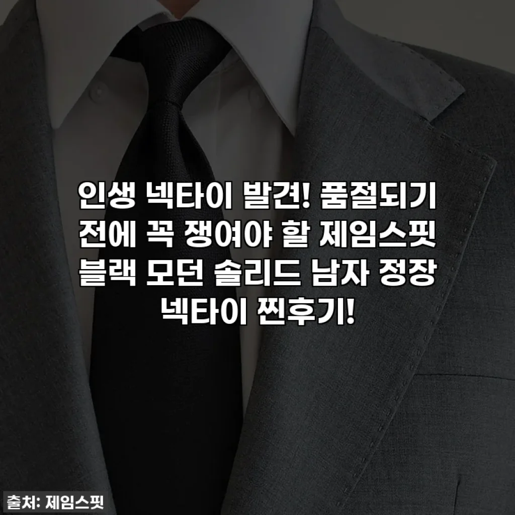 인생 넥타이 발견! 품절되기 전에 꼭 쟁여야 할 제임스핏 블랙 모던 솔리드 남자 정장 넥타이 찐후기!