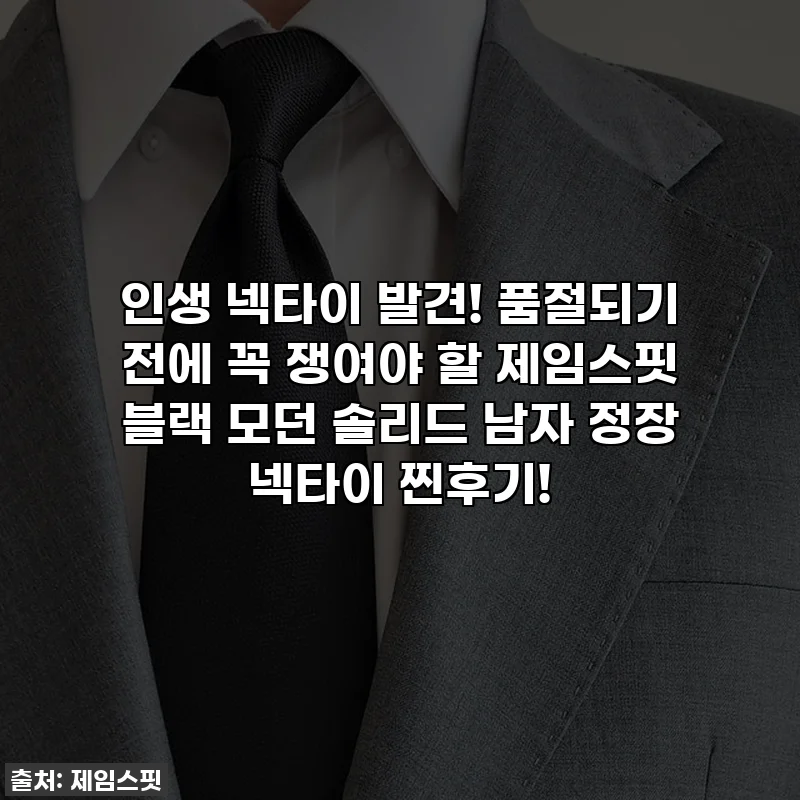 인생 넥타이 발견! 품절되기 전에 꼭 쟁여야 할 제임스핏 블랙 모던 솔리드 남자 정장 넥타이 찐후기!