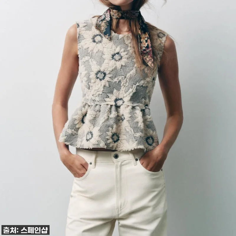 자라 플로럴 니트 민소매 탑 찐후기: 관련 이미지 1