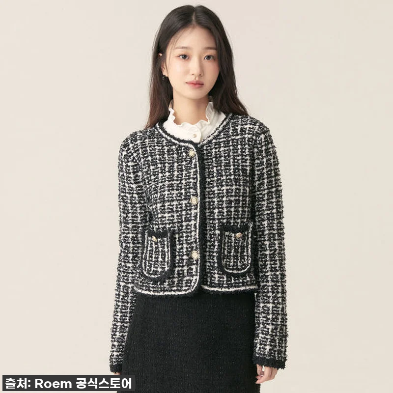 로엠 라운드넥 트위드형 가디건 RMC 관련 이미지 1