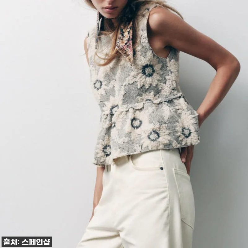자라 플로럴 니트 민소매 탑 찐후기: 관련 이미지 2