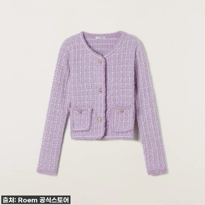 로엠 라운드넥 트위드형 가디건 RMC 관련 이미지 2