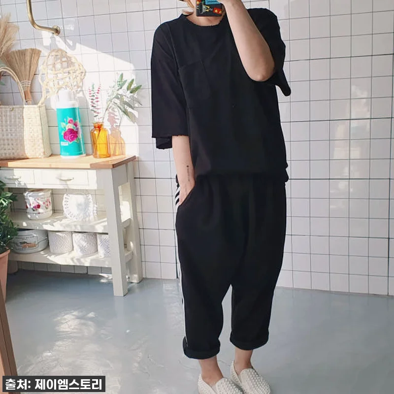 빅사이즈 구제 반소매 오버핏 무지 티 관련 이미지 3