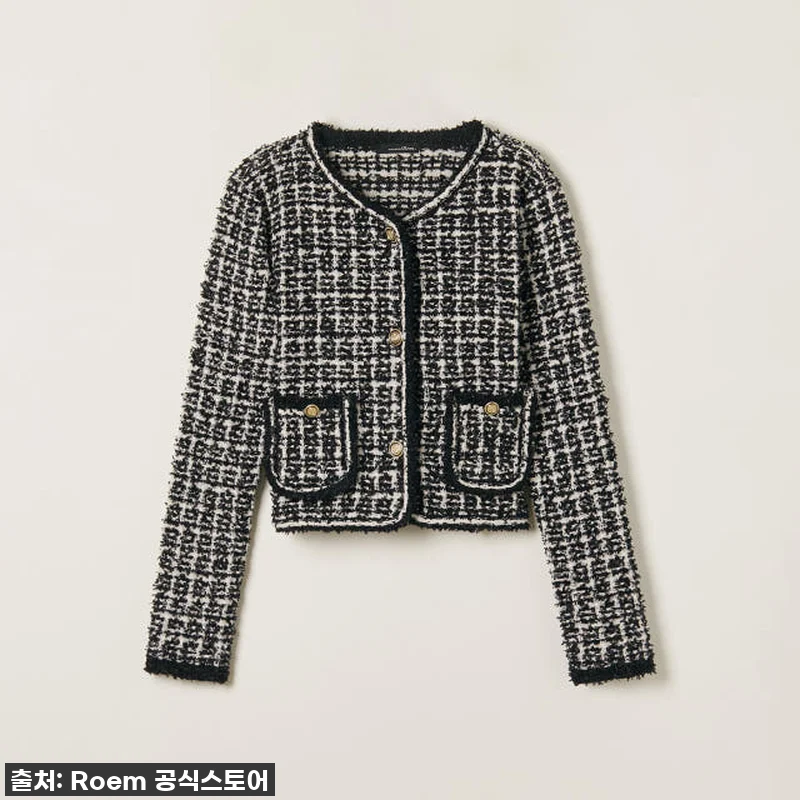 로엠 라운드넥 트위드형 가디건 RMC 관련 이미지 3