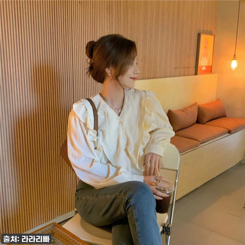 봄맞이 찐후기! 프릴 긴팔 블라우스 관련 이미지 4