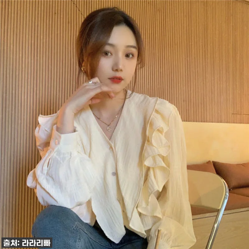 봄맞이 찐후기! 프릴 긴팔 블라우스 관련 이미지 6