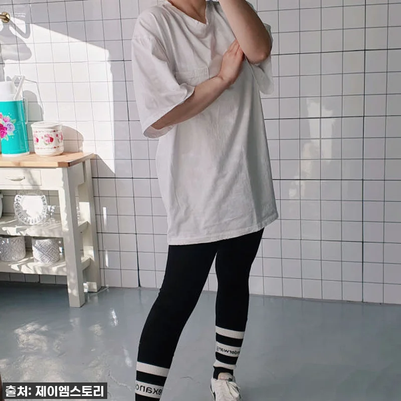 빅사이즈 구제 반소매 오버핏 무지 티 관련 이미지 6