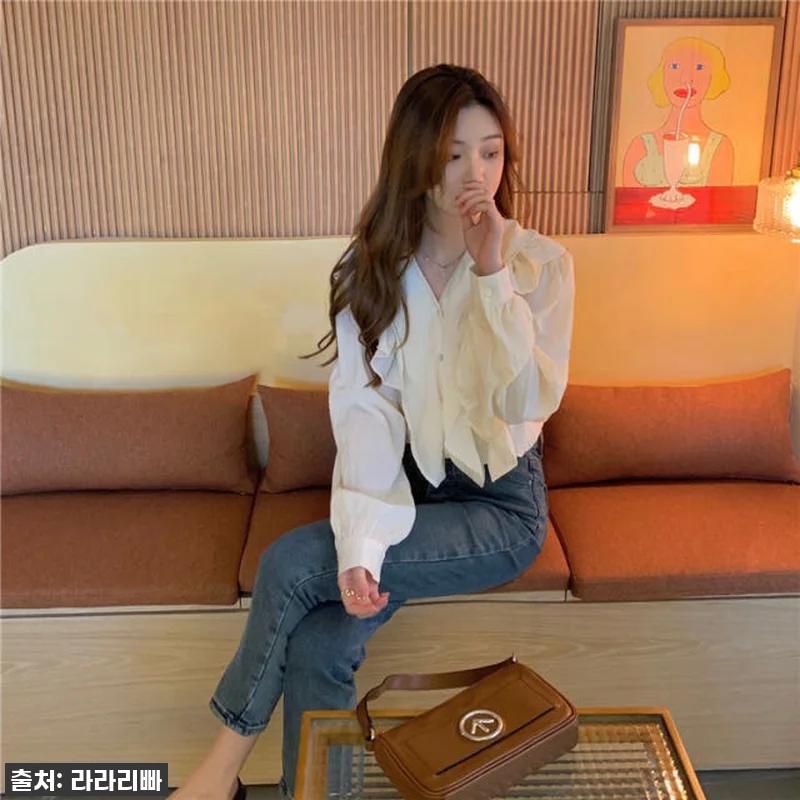 봄맞이 찐후기! 프릴 긴팔 블라우스 관련 이미지 7