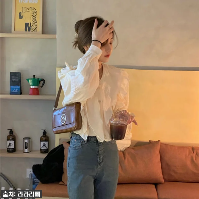 봄맞이 찐후기! 프릴 긴팔 블라우스 관련 이미지 9