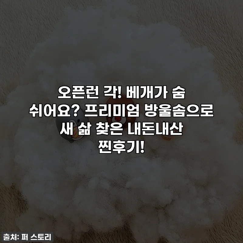 오픈런 각! 베개가 숨 쉬어요? 프리미엄 방울솜으로 새 삶 찾은 내돈내산 찐후기!
