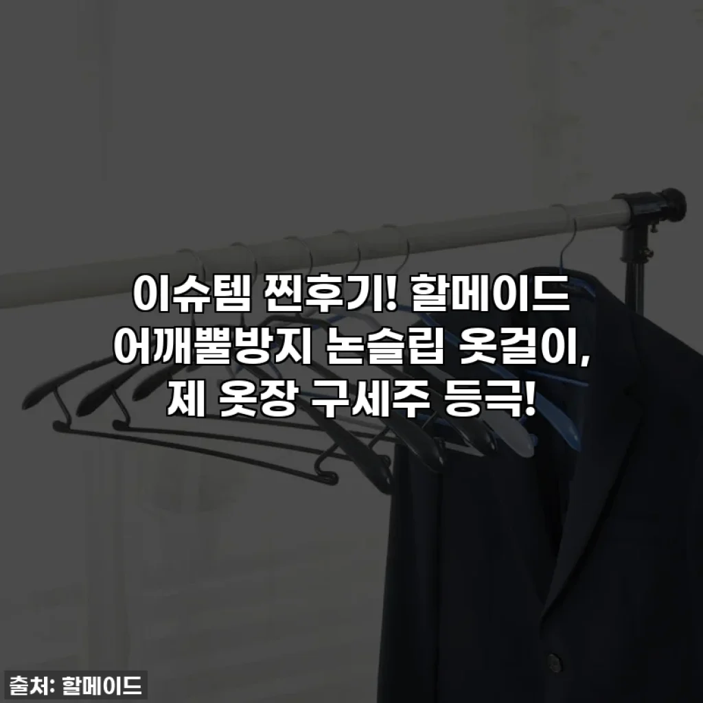 이슈템 찐후기! 할메이드 어깨뿔방지 논슬립 옷걸이, 제 옷장 구세주 등극!