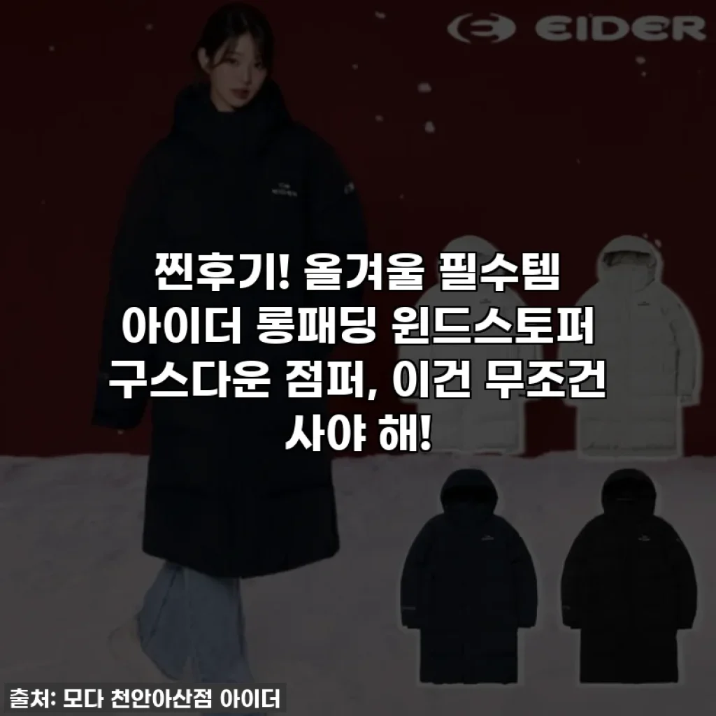 찐후기! 올겨울 필수템 아이더 롱패딩 윈드스토퍼 구스다운 점퍼, 이건 무조건 사야 해!
