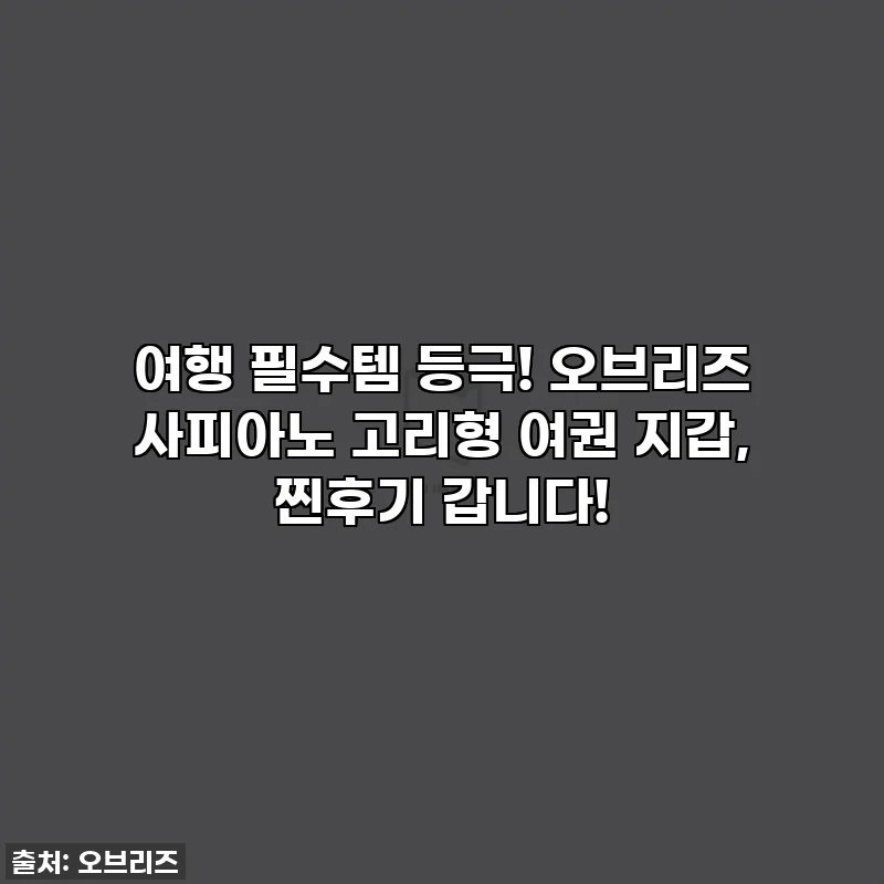 여행 필수템 등극! 오브리즈 사피아노 고리형 여권 지갑, 찐후기 갑니다!