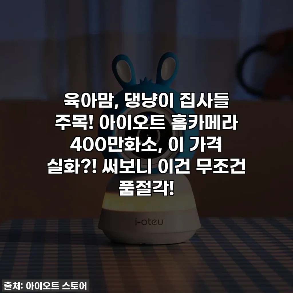 육아맘, 댕냥이 집사들 주목! 아이오트 홈카메라 400만화소, 이 가격 실화?! 써보니 이건 무조건 품절각!