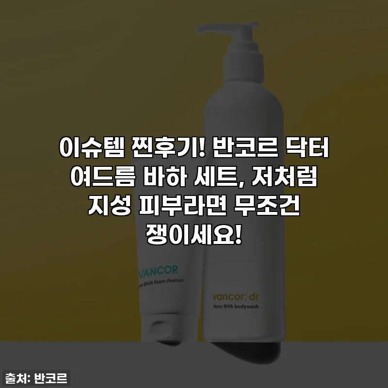 이슈템 찐후기! 반코르 닥터 여드름 바하 세트, 저처럼 지성 피부라면 무조건 쟁이세요!