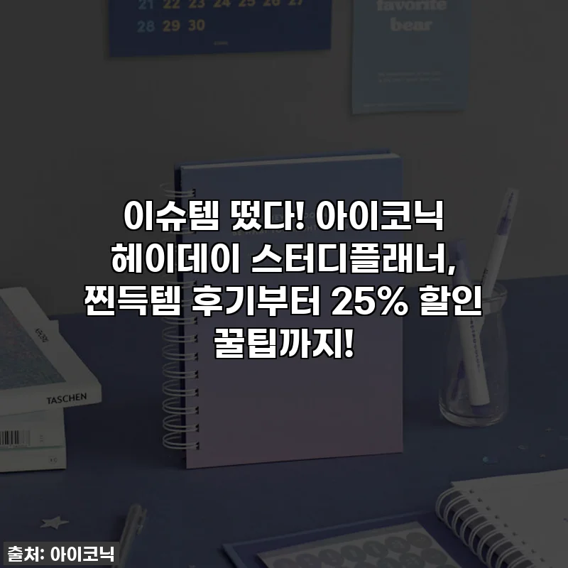 이슈템 떴다! 아이코닉 헤이데이 스터디플래너, 찐득템 후기부터 25% 할인 꿀팁까지!