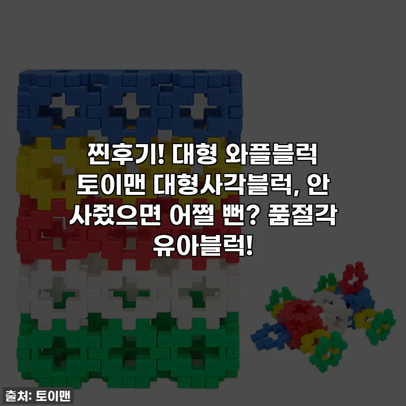 찐후기! 대형 와플블럭 토이맨 대형사각블럭, 안 사줬으면 어쩔 뻔? 품절각 유아블럭!
