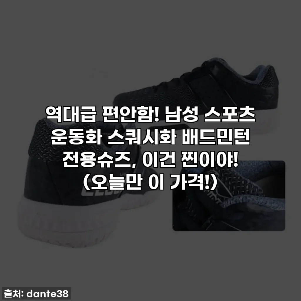 역대급 편안함! 남성 스포츠 운동화 스쿼시화 배드민턴 전용슈즈, 이건 찐이야! (오늘만 이 가격!)