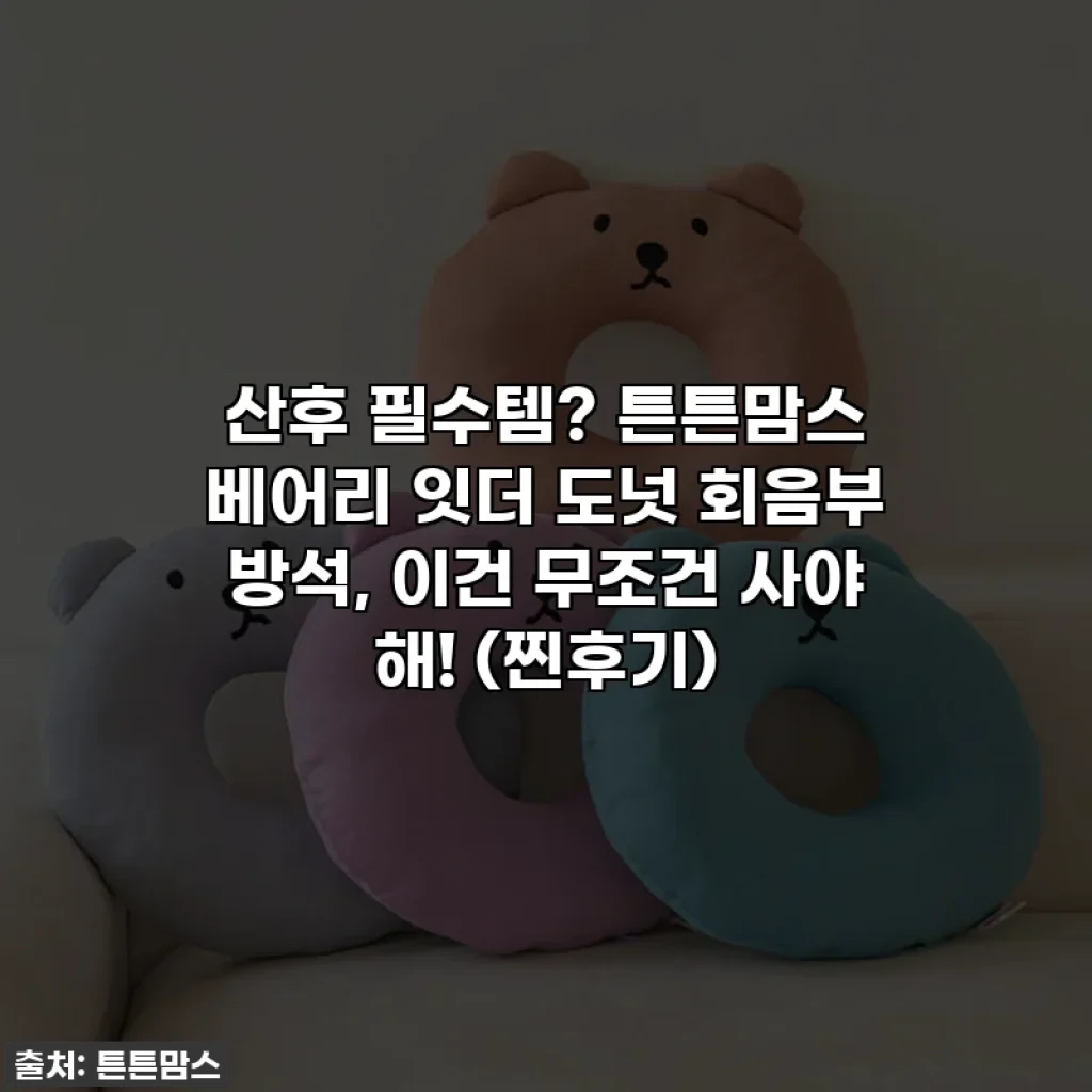 산후 필수템? 튼튼맘스 베어리 잇더 도넛 회음부 방석, 이건 무조건 사야 해! (찐후기)