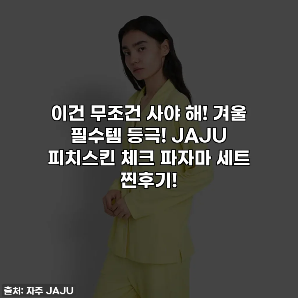 이건 무조건 사야 해! 겨울 필수템 등극! JAJU 피치스킨 체크 파자마 세트 찐후기!