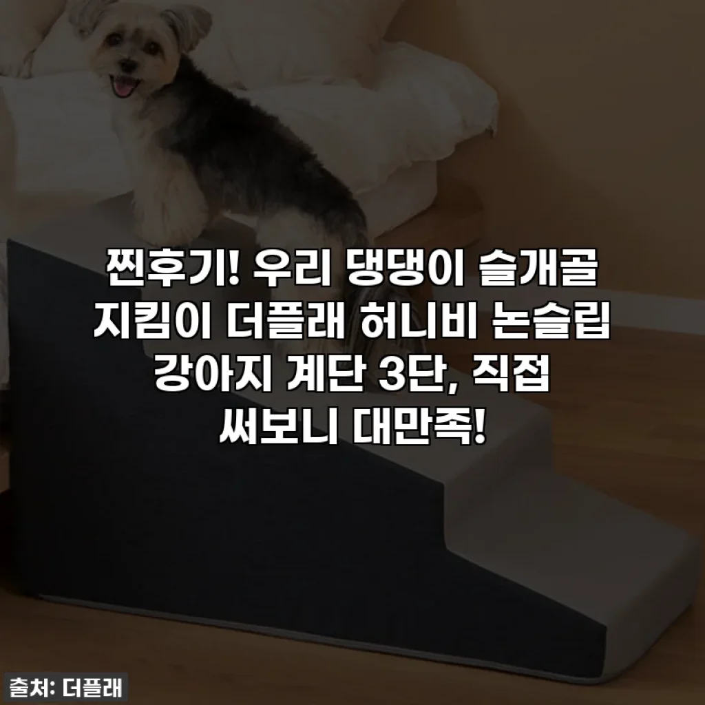 찐후기! 우리 댕댕이 슬개골 지킴이 더플래 허니비 논슬립 강아지 계단 3단, 직접 써보니 대만족!