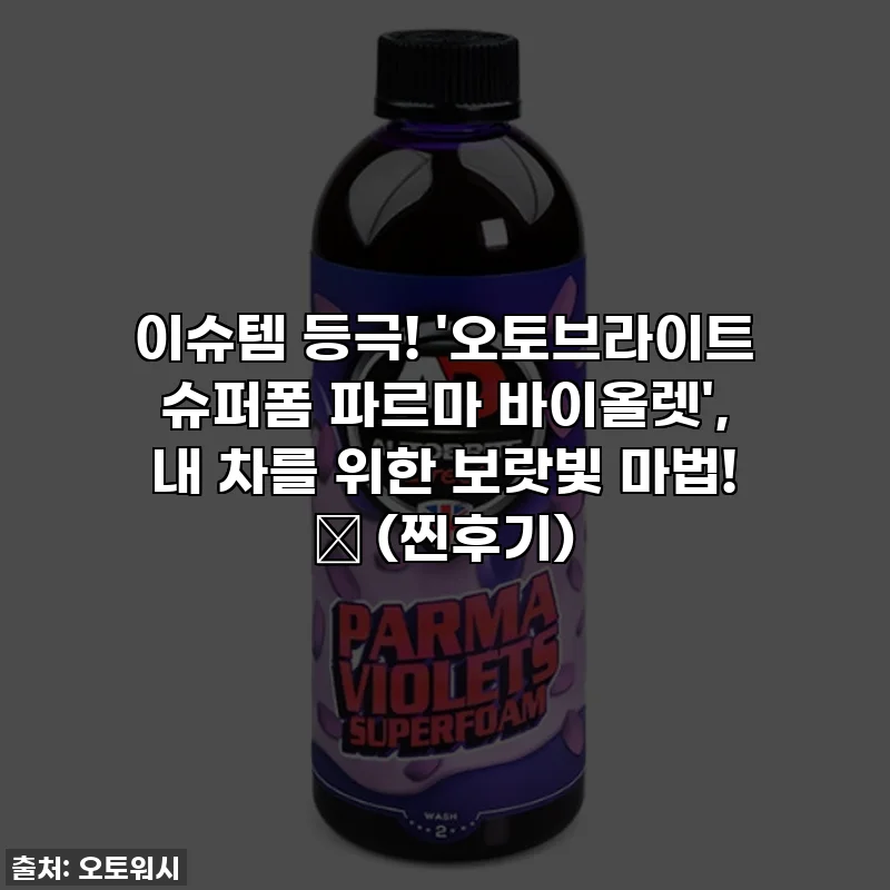 이슈템 등극! '오토브라이트 슈퍼폼 파르마 바이올렛', 내 차를 위한 보랏빛 마법! ✨ (찐후기)