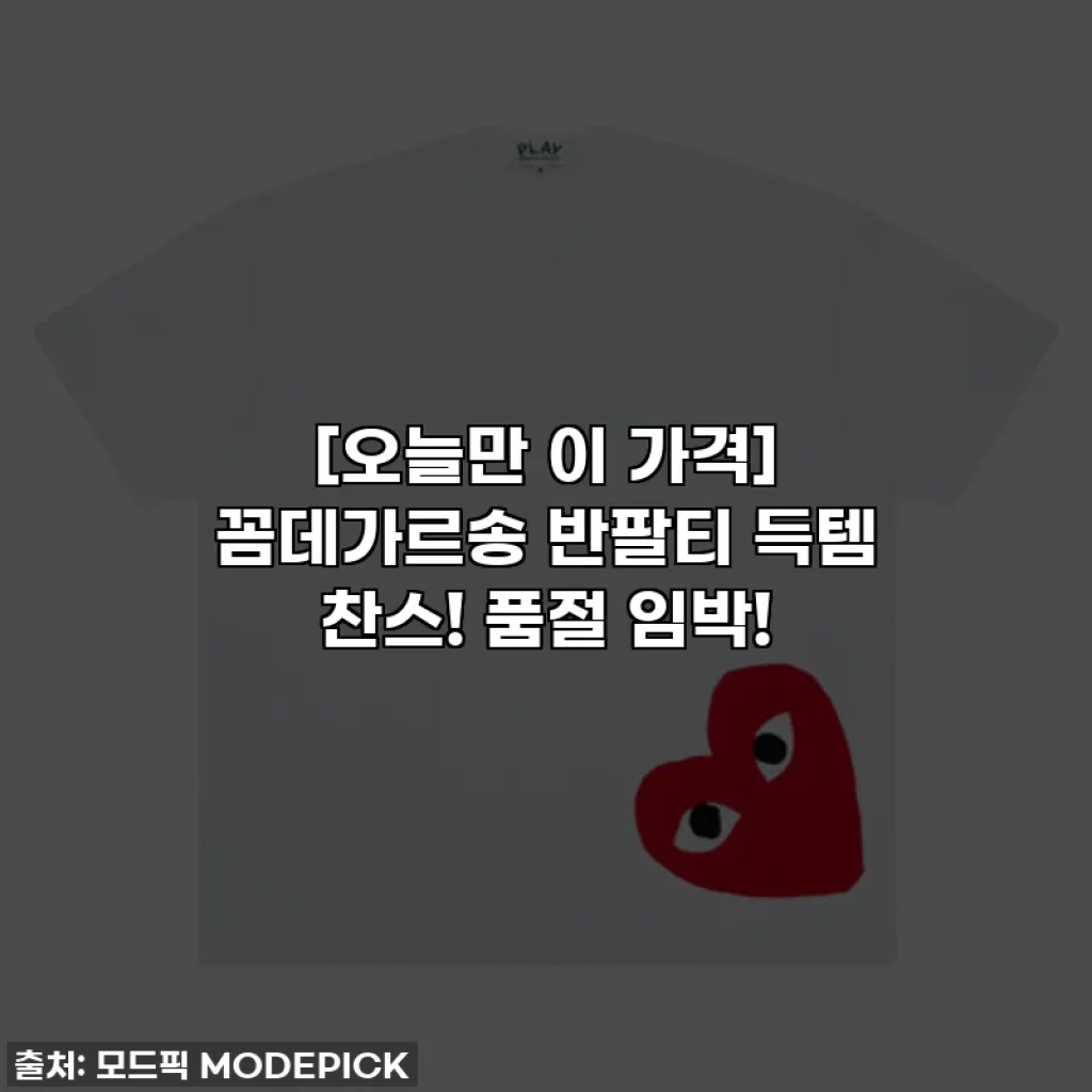 [오늘만 이 가격] 꼼데가르송 반팔티 득템 찬스! 품절 임박!