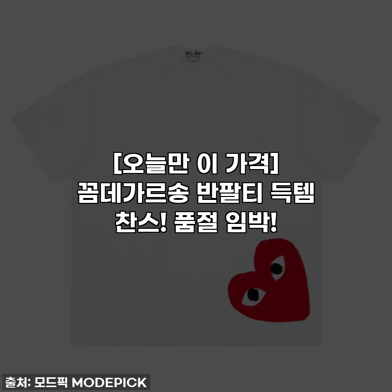 [오늘만 이 가격] 꼼데가르송 반팔티 득템 찬스! 품절 임박!