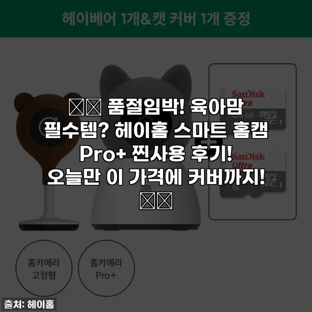 ⭐️ 품절임박! 육아맘 필수템? 헤이홈 스마트 홈캠 Pro+ 찐사용 후기! 오늘만 이 가격에 커버까지! ⭐️