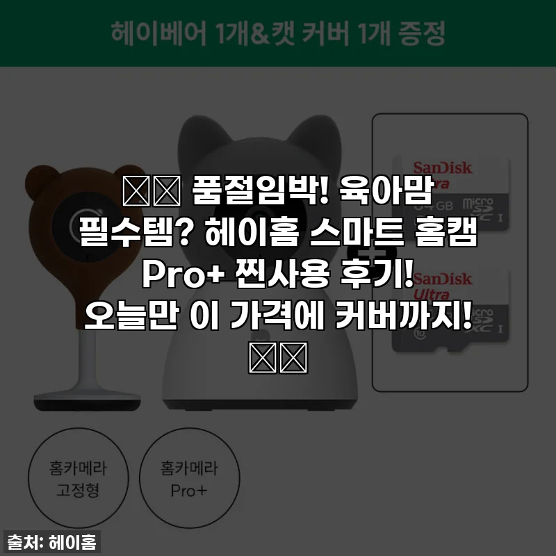 ⭐️ 품절임박! 육아맘 필수템? 헤이홈 스마트 홈캠 Pro+ 찐사용 후기! 오늘만 이 가격에 커버까지! ⭐️