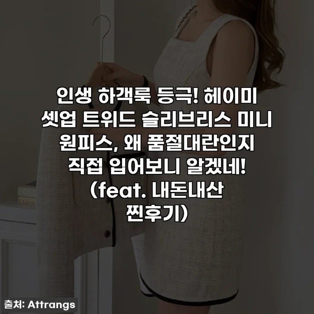 인생 하객룩 등극! 헤이미 셋업 트위드 슬리브리스 미니 원피스, 왜 품절대란인지 직접 입어보니 알겠네! (feat. 내돈내산 찐후기)