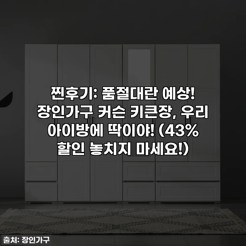 찐후기: 품절대란 예상! 장인가구 커슨 키큰장, 우리 아이방에 딱이야! (43% 할인 놓치지 마세요!)