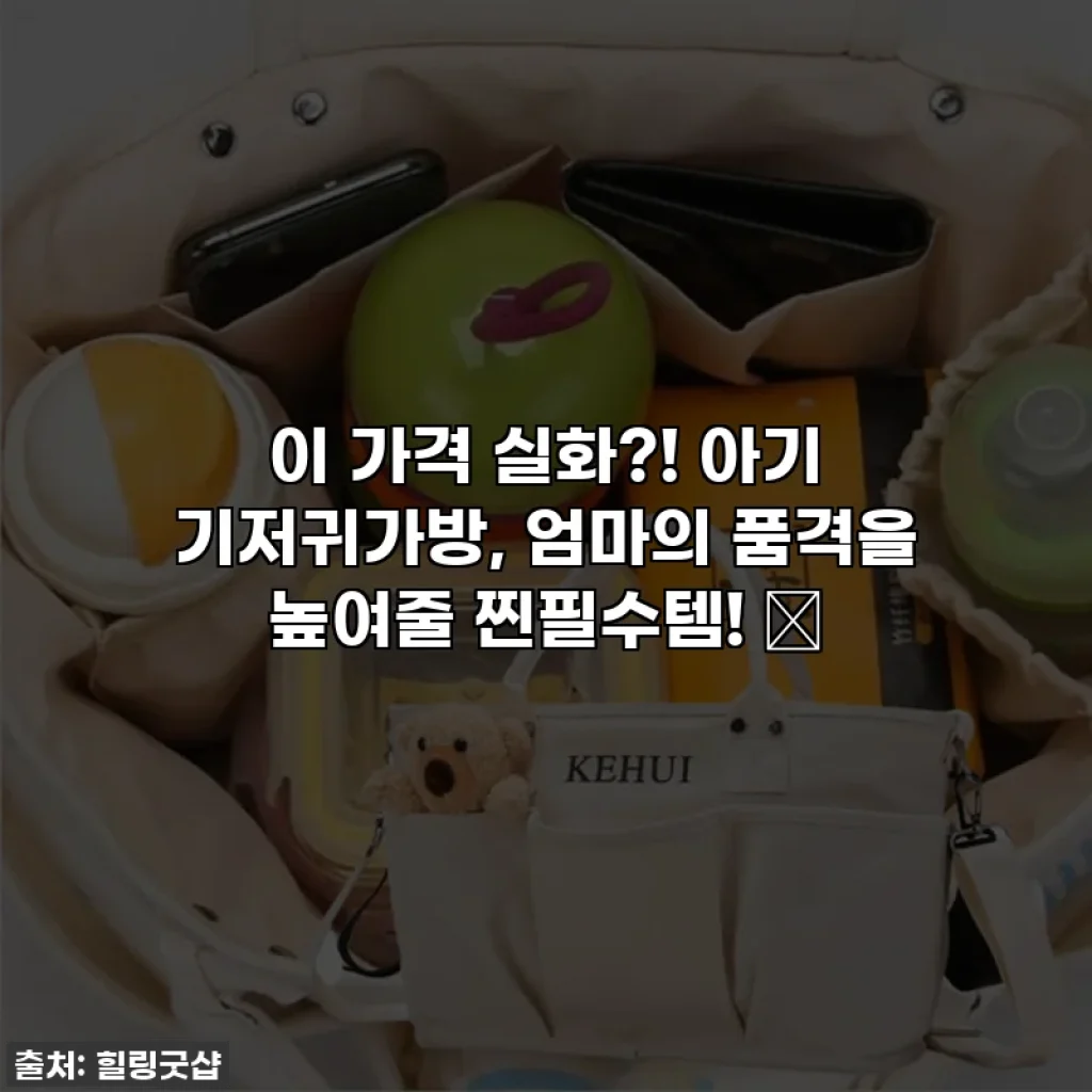 이 가격 실화?! 아기 기저귀가방, 엄마의 품격을 높여줄 찐필수템! ✨