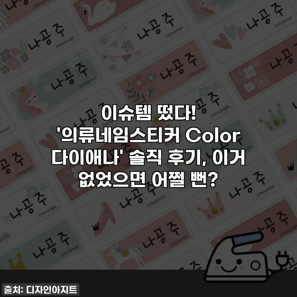이슈템 떴다! '의류네임스티커 Color 다이애나' 솔직 후기, 이거 없었으면 어쩔 뻔?