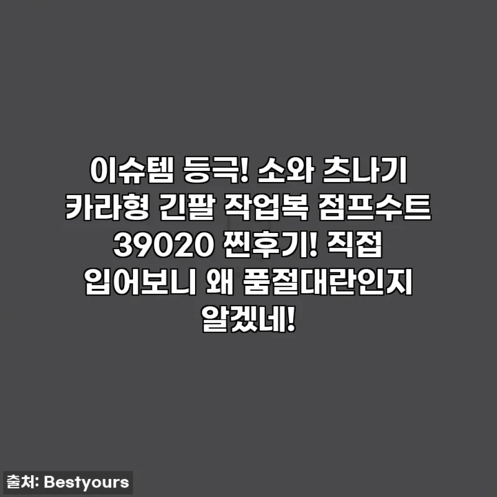 이슈템 등극! 소와 츠나기 카라형 긴팔 작업복 점프수트 39020 찐후기! 직접 입어보니 왜 품절대란인지 알겠네!