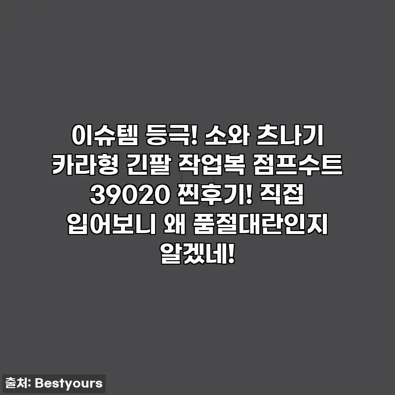 이슈템 등극! 소와 츠나기 카라형 긴팔 작업복 점프수트 39020 찐후기! 직접 입어보니 왜 품절대란인지 알겠네!